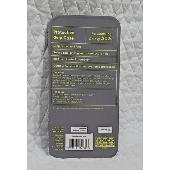 Onn Phone Case Compatible For Samsung Galaxy A02s Antimicrobial Protective Grip - Picture 2 of 7